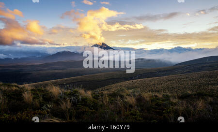 Sonnenaufgang über 'Mount Doom' im Tongariro National Park, Neuseeland Stockfoto