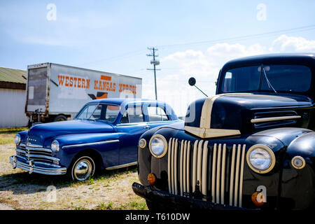 Klassische amerikanische Autos in Galena, Kansas, USA geparkt Stockfoto