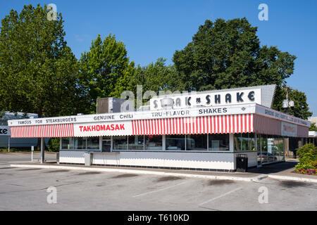 Takhomasak Steak n Shake in Springfield, Missouri, USA Stockfoto