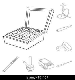 Isoliertes Objekt der Gesundheit und Nikotin Symbol. Sammlung von Gesundheit und Statistiken vektor Symbol für das Lager. Stock Vektor