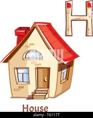 Vektor Buchstaben H. Haus Stock Vektor