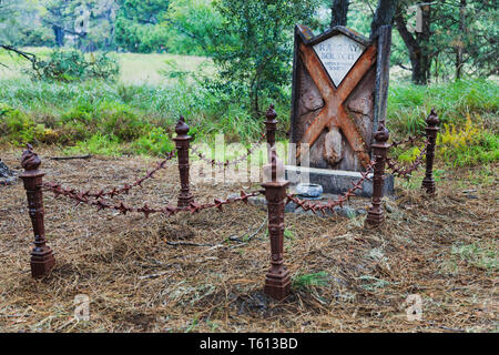 Sydney, Australien - 14 April 2019: Friedhöfe von Zeichen aus der populären TV-Show Spiel des Thones. Öffentliche Veranstaltung in Sydney Centennial Park mit kostenlosen adm Stockfoto