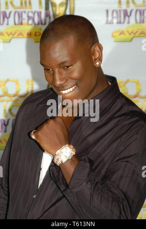 Tyrese, an der 9. jährlichen Soul Train Lady of Soul Award in Pasadena Civic Auditorium, Pasadena, CA auf 8/23/2003 Datei Referenz # 33790 2317 SBMPLX Stockfoto