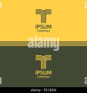 Buchstaben T Logo Vorlage. Linie vektor Symbol. Abstraktes Bild der Straße. Stock Vektor