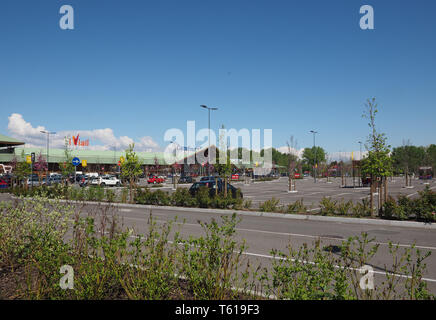 In Potenza, Italien - ca. April 2019: Carrefour Supermarkt Stockfoto