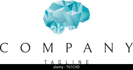 Gehirn Digital Blue Abstract vector Logo Design Stock Vektor