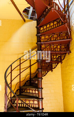 Red Wendeltreppe, auf der Claymills Pumpstation Stockfoto