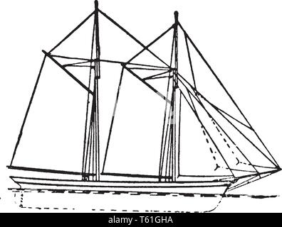 Vorn und Hinten an der Vorder- und Rückseite oft mit Verweis auf ein Schiff oder Flugzeug verwendet, vintage Strichzeichnung oder Gravur Abbildung. Stock Vektor