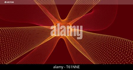 3D-Molekül. Molekulare Struktur. Abstrakten 3D-Struktur. Technik Stil. Vector Illustration für die Wissenschaft. Stock Vektor