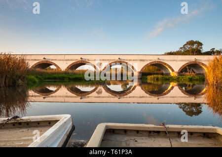 Bootsfahrten auf dem Fluss Hortobágy in der Großen Ungarischen Tiefebene Stockfoto