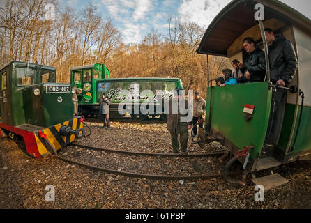 Die schmalspurbahn an Mahóca im Bükk Nationalpark, Ungarn Stockfoto