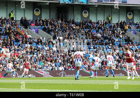 Eine allgemeine Ansicht des Spiels während Super der FA Frauen Liga Match an der AMEX Stadion, Brighton. Stockfoto