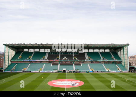 Edinburgh, Schottland, Großbritannien. 28. Apr 2019. Einen allgemeinen Überblick über Ostern Straße, Heimat von Hibernian FC vor dem Ladbrokes Premiership Übereinstimmung zwischen Hibernian und Herzen an Ostern Straße am 28. April 2019 in Edinbugh, UK. Nur die redaktionelle Nutzung, eine Lizenz für die gewerbliche Nutzung erforderlich. Keine Verwendung in Wetten, Spiele oder einer einzelnen Verein/Liga/player Veröffentlichung. Credit: Scottish Borders, Medien/Alamy leben Nachrichten Stockfoto