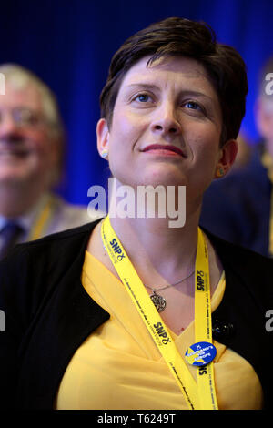 Edinburgh, Schottland, Vereinigtes Königreich, 27, April, 2019. SNP MP Alison Thewliss hört zu reden an Frühling Konferenz der Scottish National Party im Edinburgh International Conference Centre. © Ken Jack/Alamy leben Nachrichten Stockfoto