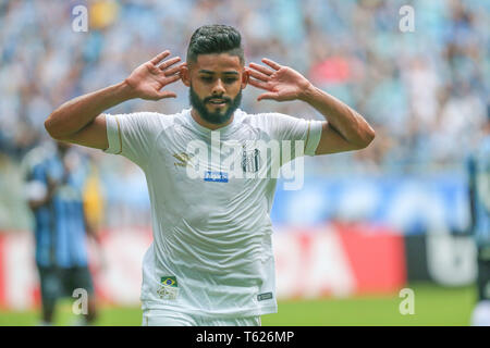 Porto Alegre, Brasilien. 28 Apr, 2019. Serie A Match gehalten an der Arena von Grêmio heute Morgen (28.) in Porto Alegre, RS, Brasilien. Credit: Raul Pereira/FotoArena/Alamy leben Nachrichten Stockfoto