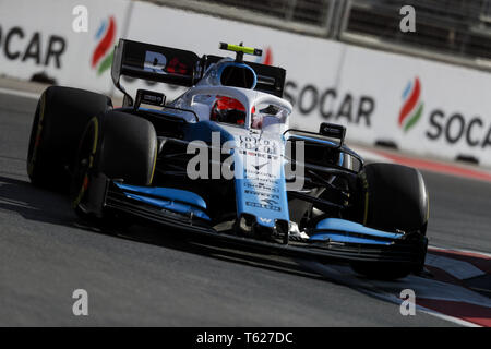 Baku, Aserbaidschan. 28 Apr, 2019. ROBERT KUBIKA von Williams Racing Laufwerke während des Formel 1 Grand Prix in Baku Aserbaidschan Stadtkurs in Baku, Aserbaidschan. Credit: James Gasperotti/ZUMA Draht/Alamy leben Nachrichten Stockfoto