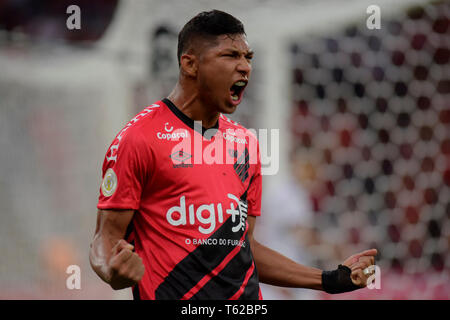 Curitiba, Brasilien. 28 Apr, 2019. Ron Kerben für die Hurrikan während Atlético gegen Vasco. Gleiches gilt für die erste Runde der brasilianischen Meisterschaft 2019. Arena da baixada. Curitiba, PR. Credit: Reinaldo Reginato/FotoArena/Alamy leben Nachrichten Stockfoto