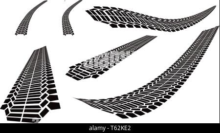 Verschiedene Arten von reifenspuren oder Titel könnten Auto oder Motorrad, oder Motorrad Stock Vektor