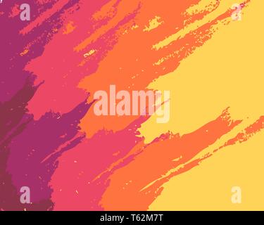 Zusammenfassung Hintergrund Doodle gelb orange rosa Pinselstriche Stock Vektor
