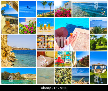 Collage aus Fotos aus Ägypten Urlaub. Sharm el-Sheikh Stockfoto
