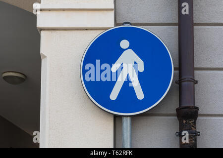 Fußgängerzone Lane Road Sign in Italien Stockfoto