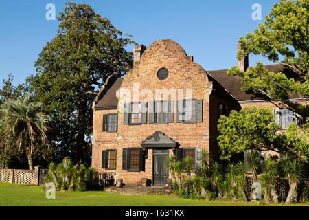 Das Haus in Middleton Place in Charleston, South Carolina, USA. Das Haus (Süd Flanker) beherbergt ein Museum. Stockfoto