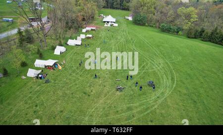 Luftaufnahme von Abe Lincoln Beerdigung Zug Re-Enactment Stockfoto