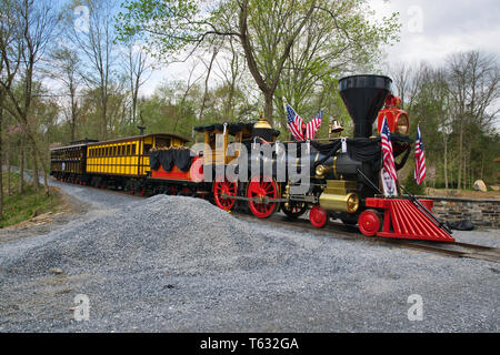 Elizabethtown, PA-April 2019: Abe Lincoln Beerdigung Zug Re-Enactment Stockfoto