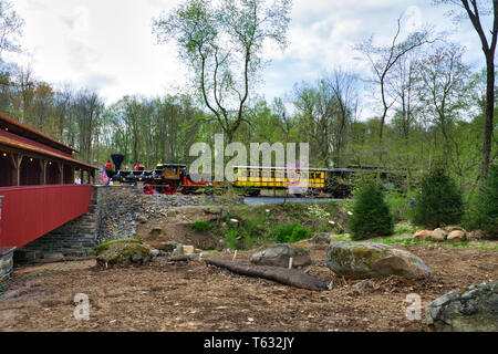 Elizabethtown, PA-April 2019: Abe Lincoln Beerdigung Zug Re-Enactment Stockfoto