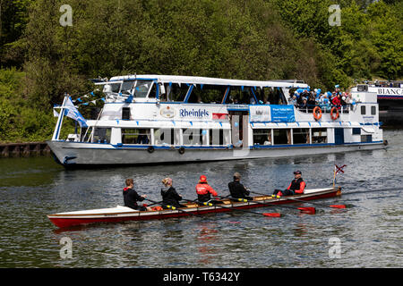 Gelsenkirchen, Deutschland. 28. April 2019. Der KulturKanal Schiff Parade findet am Rhein-Herne-Kanal (Rhein-Herne-Kanal) im Nordsternpark. Stockfoto