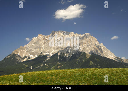 Auf der Zugspitze, dem höchsten Berg in Deutschland Stockfoto