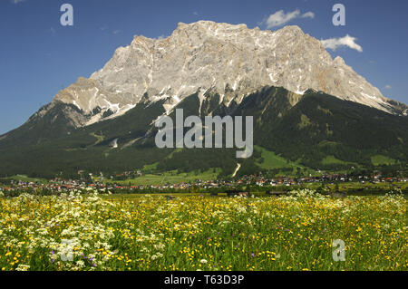 Auf der Zugspitze, dem höchsten Berg in Deutschland Stockfoto