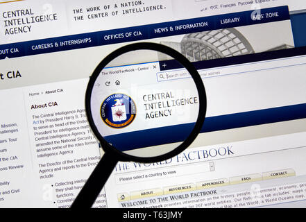 MONTREAL, KANADA - 24 April 2019: Cia.gov USA Regierung home page unter der Lupe. Cia.gov ist Zentrale Intelligenz Agentur offizielle web Seite. Stockfoto