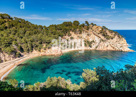 Cala Giverola, Tossa de Mar, Costa Brava, Katalonien, Spanien Stockfoto
