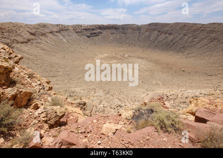 Meteor Crater oder Barringer Krater in der Wüste von Arizona, USA Stockfoto