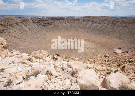 Meteor Crater oder Barringer Krater in der Wüste von Arizona, USA Stockfoto