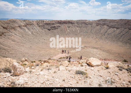 Meteor Crater oder Barringer Krater in der Wüste von Arizona, USA Stockfoto