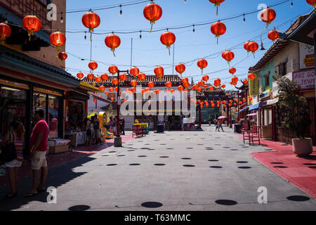 Chinesische Ornamente in Chinatown Central Plaza in Los Angeles, Kalifornien, USA an Chinatown, Central Plaza in Los Angeles, Kalifornien, USA Stockfoto