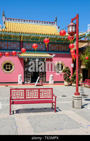 Chinesische Ornamente in Chinatown Central Plaza in Los Angeles, Kalifornien, USA an Chinatown, Central Plaza in Los Angeles, Kalifornien, USA Stockfoto