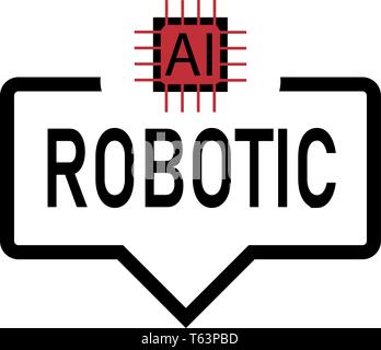 Robotic Web Icon Sprechblase auf weißem Hintergrund Flache Bauform isoliert Stock Vektor