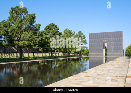 Die Oklahoma City National Memorial, die von der Oklahoma City Bombing am 19 April, 1995 betroffen waren, USA Stockfoto