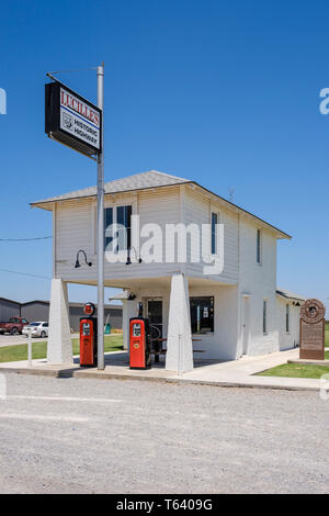 Historische Provine Service Station (Original Lucille's) auf US-Route 66 in Hydro, Oklahoma, USA Stockfoto