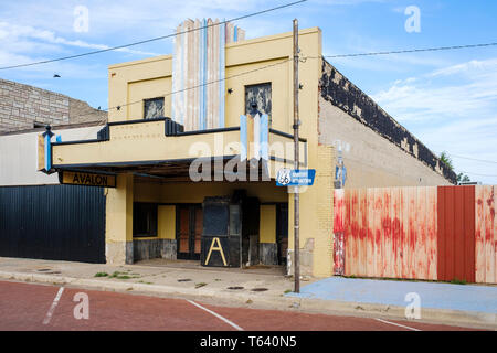 Avalon Film Theater in McLean Historic District auf US-Route 66 in Texas, USA Stockfoto