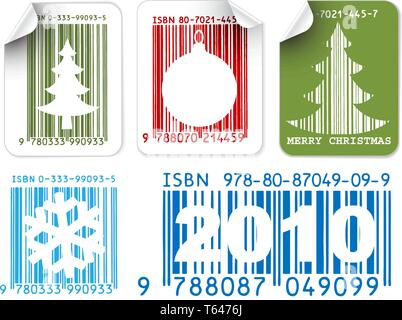 Einstellen der Farbe Etiketten mit Barcodes Stock Vektor