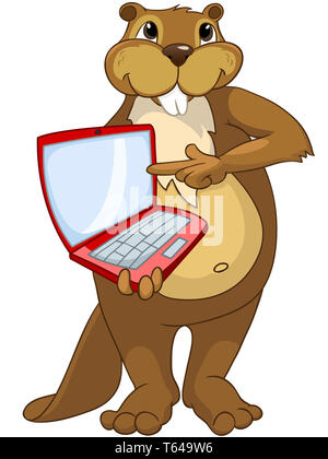 Biber Crees inovative Erfolgsgeschichte. Suchen lustige Biber nach Stichwort Crees inovative Erfolgsgeschichte. Stockfoto