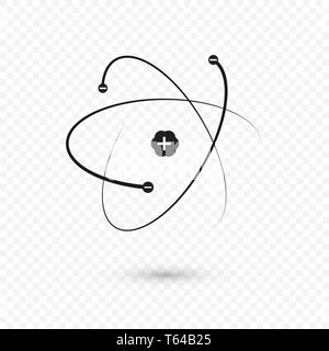 Atom Struktur Kern und Elektronen. Das Atom-symbol. Vector Illustration auf transparentem Hintergrund isoliert Stock Vektor