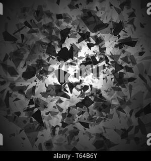 Explosion - erschüttern und Zerstörung. Abstrakte cloud der Stücke und Fragmente nach der Explosion. Vector Illustration Stock Vektor