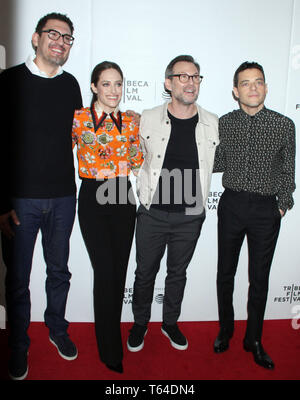 April 28, 2019 Sam Esmail, Carly Chaikin, Christian Slater, Rami Malek besuchen 2019 Tribeca TV persents ein Abschied von Herrn Roboter-2019 Tribeca Film Festival am Frühling Studio in New York, April 28, 2019 Credit: RW/MediaPunch Stockfoto