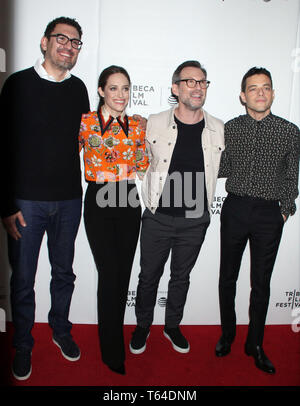 April 28, 2019 Sam Esmail, Carly Chaikin, Christian Slater, Rami Malek besuchen 2019 Tribeca TV persents ein Abschied von Herrn Roboter-2019 Tribeca Film Festival am Frühling Studio in New York, April 28, 2019 Credit: RW/MediaPunch Stockfoto