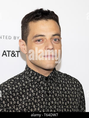 New York, NY, USA. 28 Apr, 2019. RAMI MALEK im Tribeca Film Festival roter Teppich Ankünften für Tribeca Gespräche -'' ein Abschied von Herrn Roboter'' der ''Spring Studio - Das Marriott Bonvoy grenzenlos Theater von Chase'' in New York City am 28. April 2019 Credit: Michael Brochstein/ZUMA Draht/Alamy leben Nachrichten Stockfoto